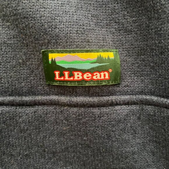 LL Bean Men's Navy Fleece 1/4 Snap‎ Closure Pullover Jacket H10 - Picture 4 of 4